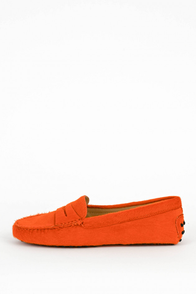 Tod's Mokassins mit Ponyfell in Orange