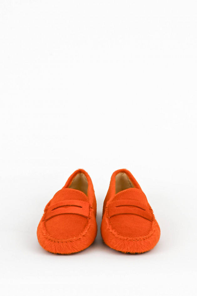 Tod's Mokassins mit Ponyfell in Orange