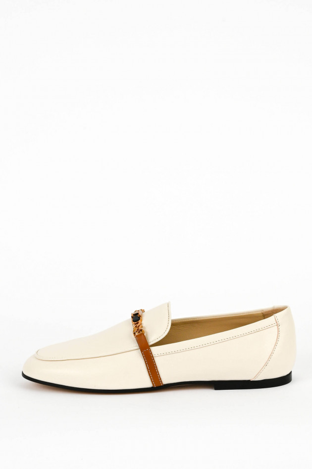 Tod's Klassischer Loafer mit Zierkette in Creme