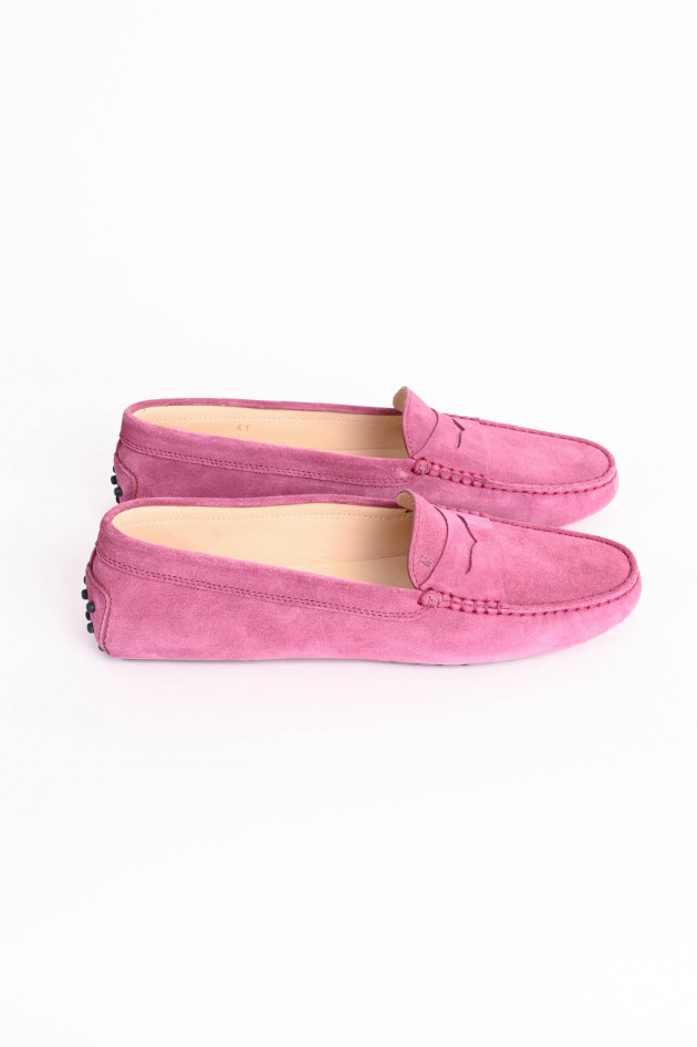 Tod's Mokkassins aus Veloursleder in Himbeere