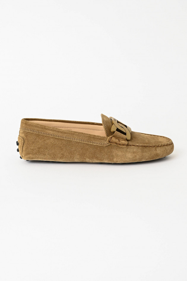 Tod's Loafer aus Veloursleder in Cappuccino