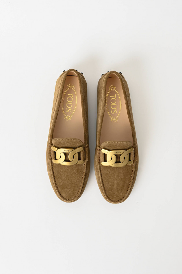 Tod's Loafer aus Veloursleder in Cappuccino