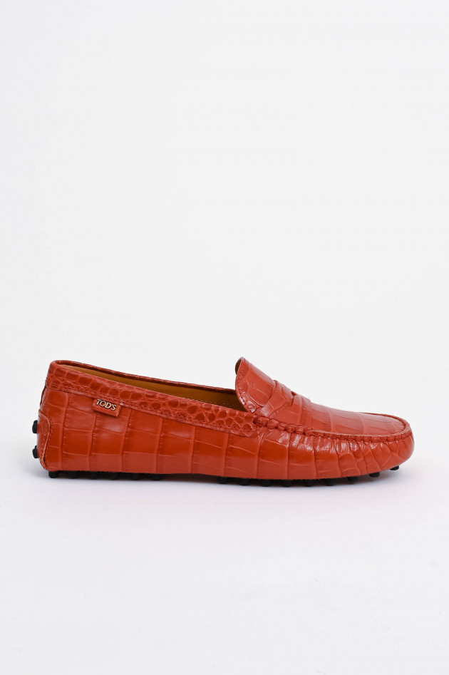 Tod's Slipper in Kroko-Optik in Burned Orange