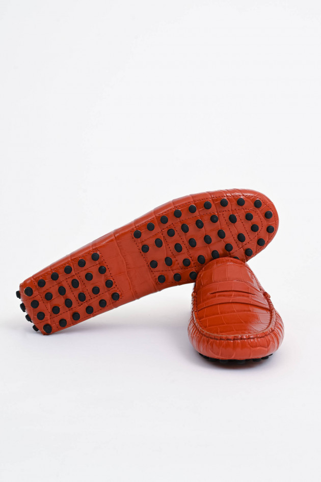 Tod's Slipper in Kroko-Optik in Burned Orange