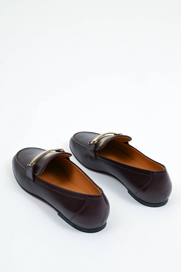 Tod's Leder-Loafer mit Metall-Riemen in Oxenblood