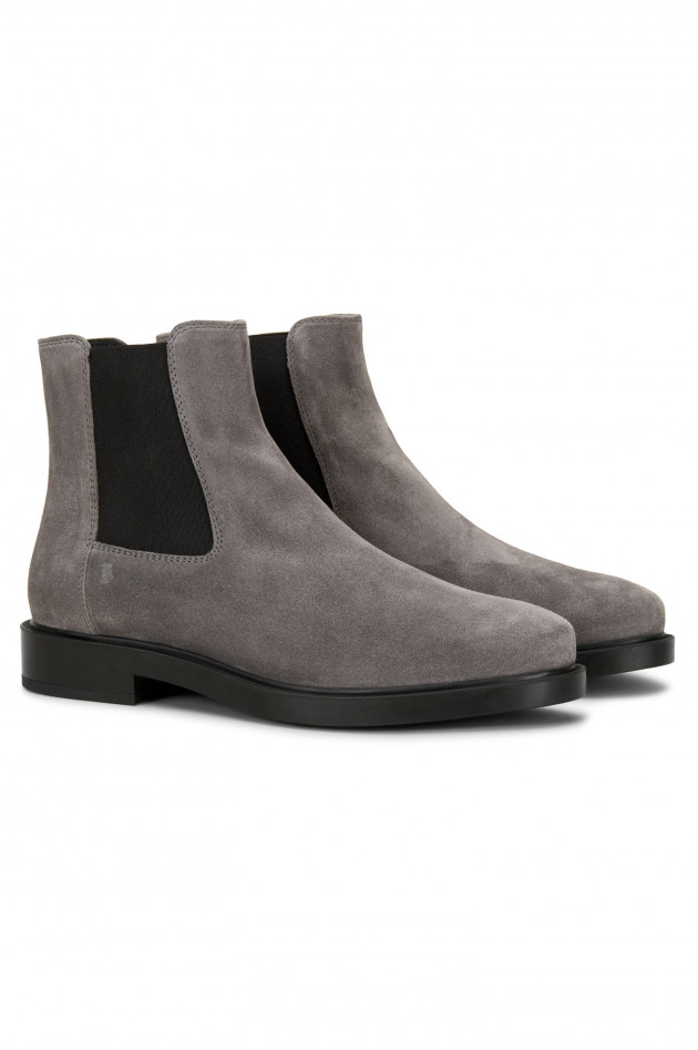 Tod's Stiefelette aus Veloursleder in Grau