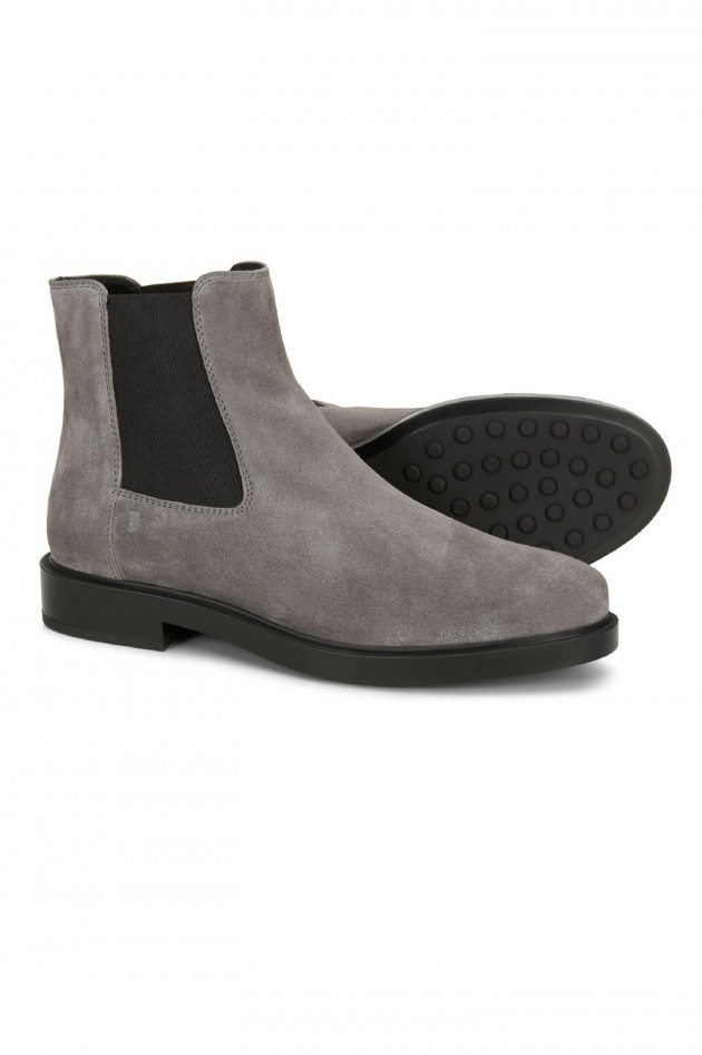 Tod's Stiefelette aus Veloursleder in Grau