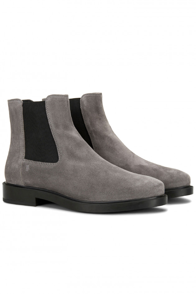 Tod's Stiefelette aus Veloursleder in Grau