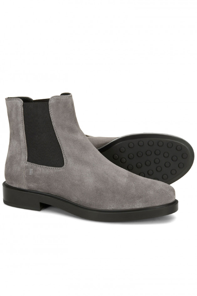 Tod's Stiefelette aus Veloursleder in Grau