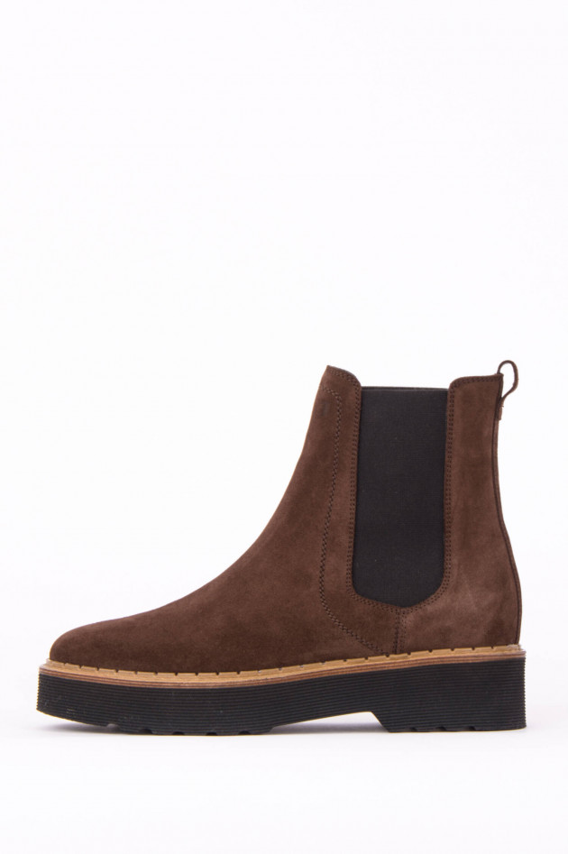 Tod's Chealsea Boots aus Verloursleder in Espresso