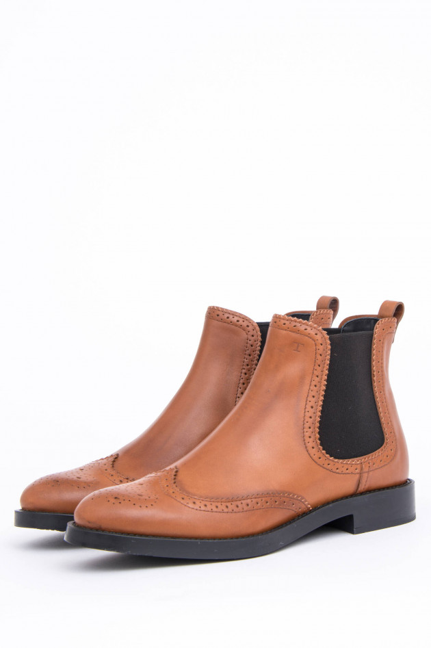 Tod's Stiefelette im Brogue-Stil in Caramel