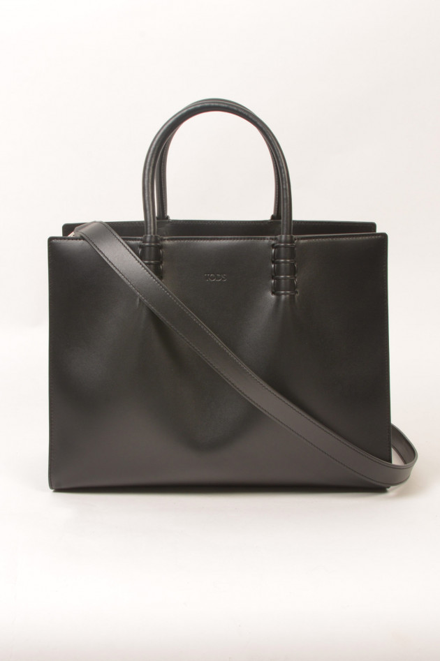 Tod's Tasche SHOPPING BAG MEDIUM aus Leder in Schwarz