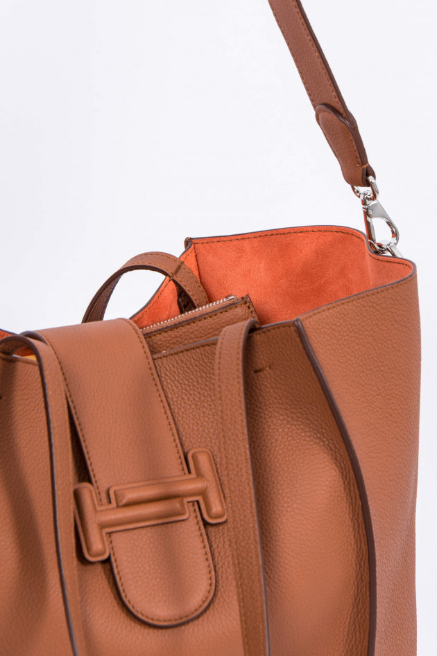 Tod's Shopper mit Logo-Verschluss in Camel