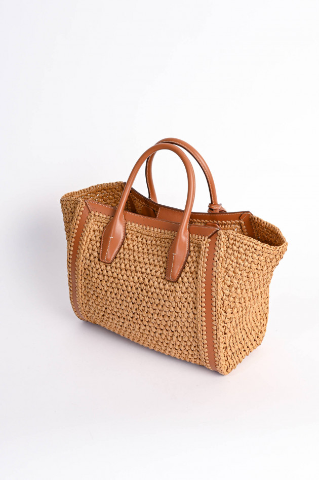 Tod's Bast-Shopper mit Leder-Details in Natur/Braun