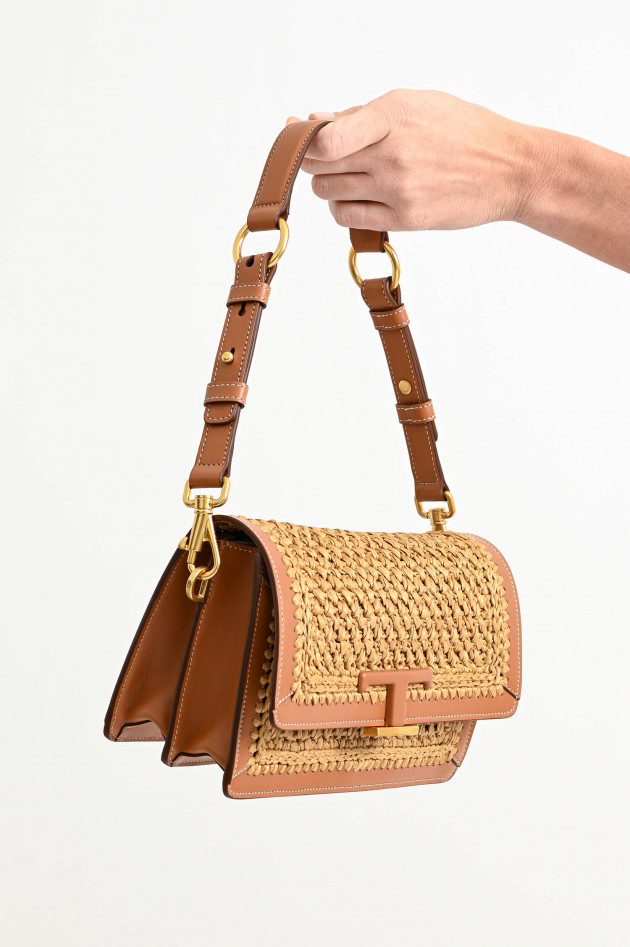 Tod's Tasche mit Bast-Details in Cognac