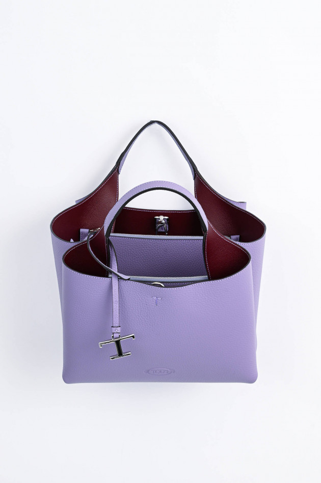 Tod's Kleine Henkeltasche aus Leder in Flieder