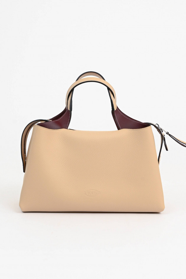 Tod's Bauletto Tasche in Creme/Bordeaux