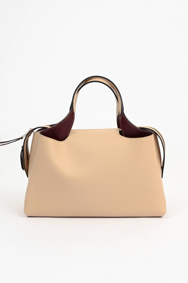 Tod's Bauletto Tasche in Creme/Bordeaux