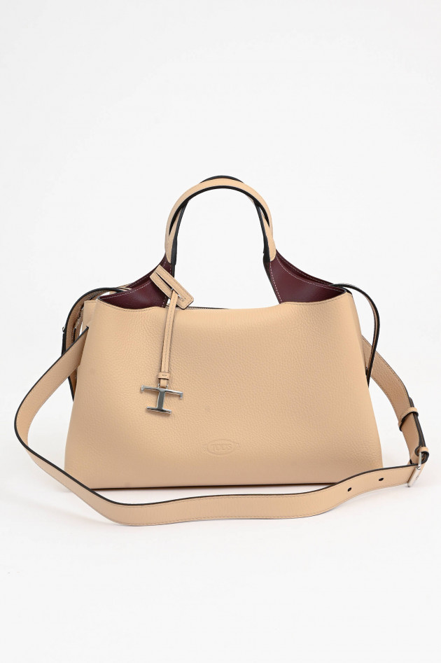 Tod's Bauletto Tasche in Creme/Bordeaux