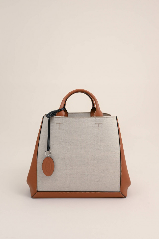 Tod's Großer Shopper DOUBLE UP in Beige/Braun