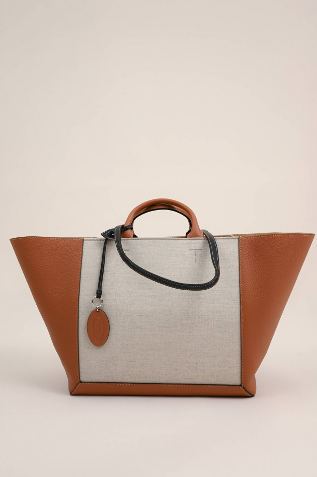 Tod's Großer Shopper DOUBLE UP in Beige/Braun