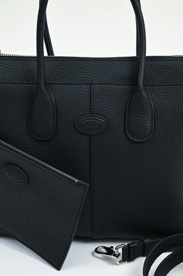 Tod's Shopper DI aus genarbtem Leder in Schwarz