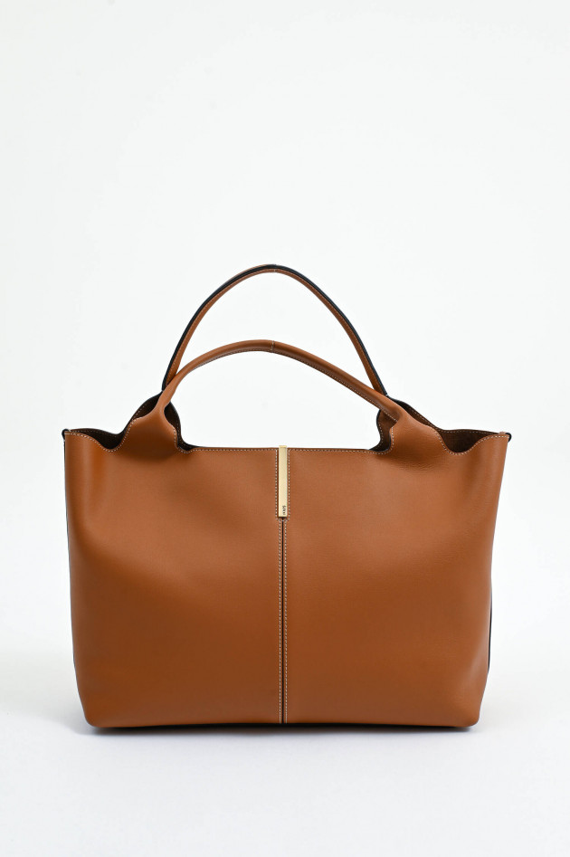 Tod's Handtascin aus Glattleder in Camel