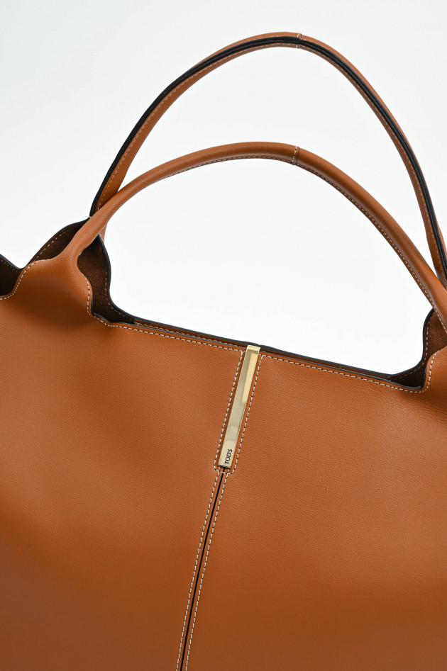 Tod's Handtascin aus Glattleder in Camel