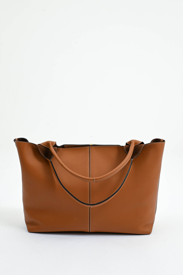 Tod's Handtascin aus Glattleder in Camel