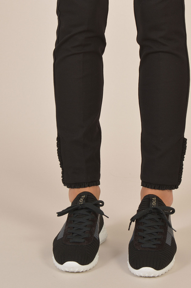 Tod's Sneakers aus elastischem Lurex in Schwarz/Weiß
