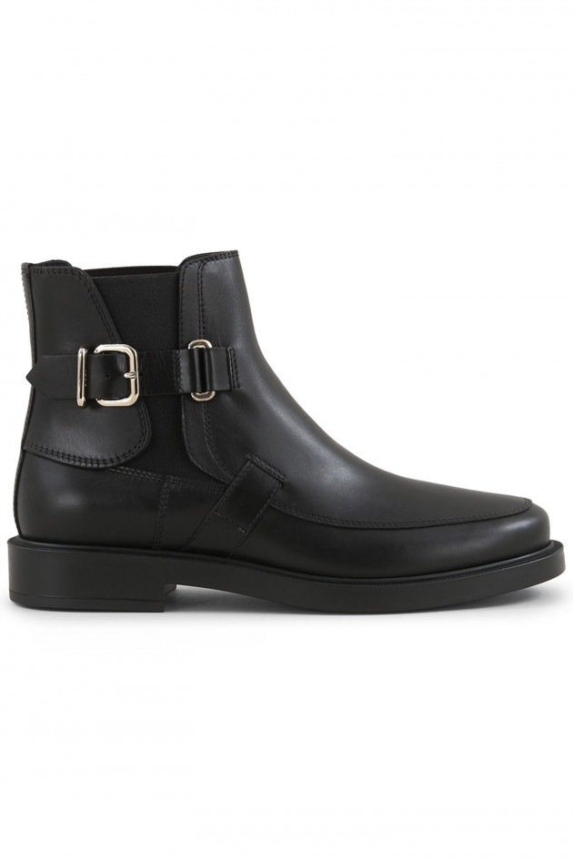 Stiefelette aus Leder in Schwarz