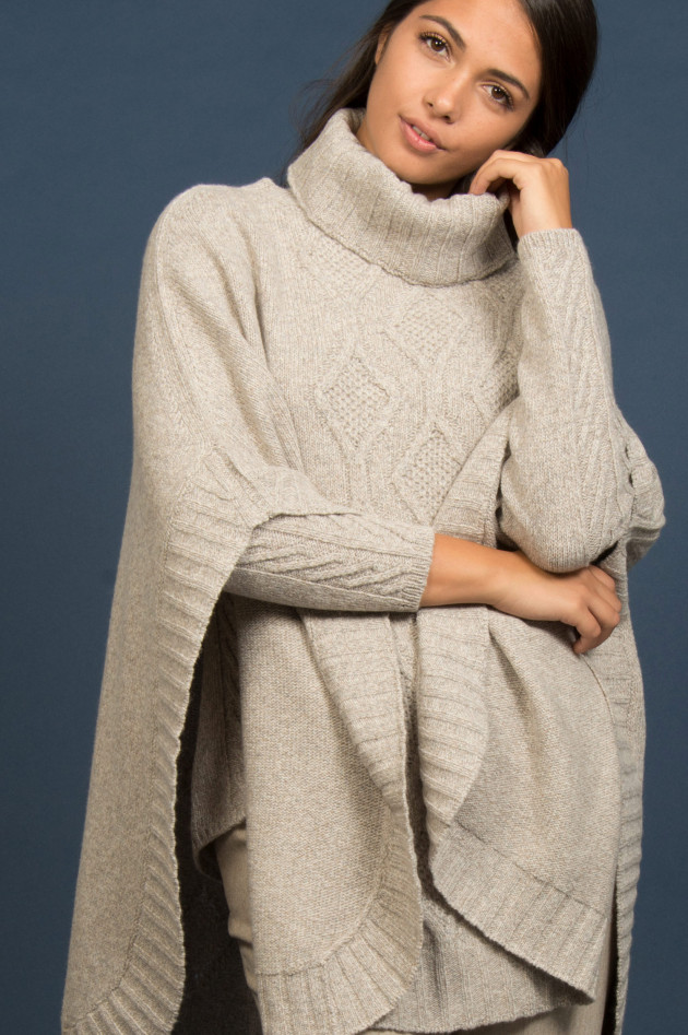 Tonet Poncho mit Loop in Beige