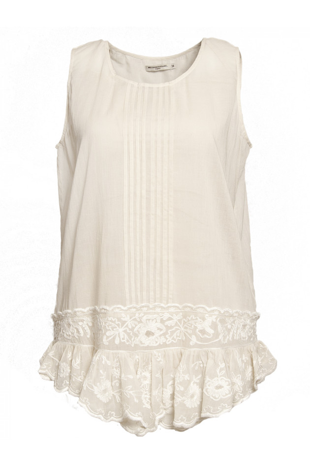 Mes Demoiselles Top mit Spitzensaum