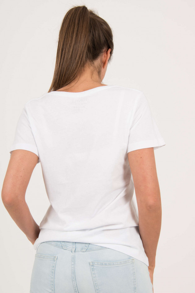 Top-Tee T-Shirt mit Druck in Weiß