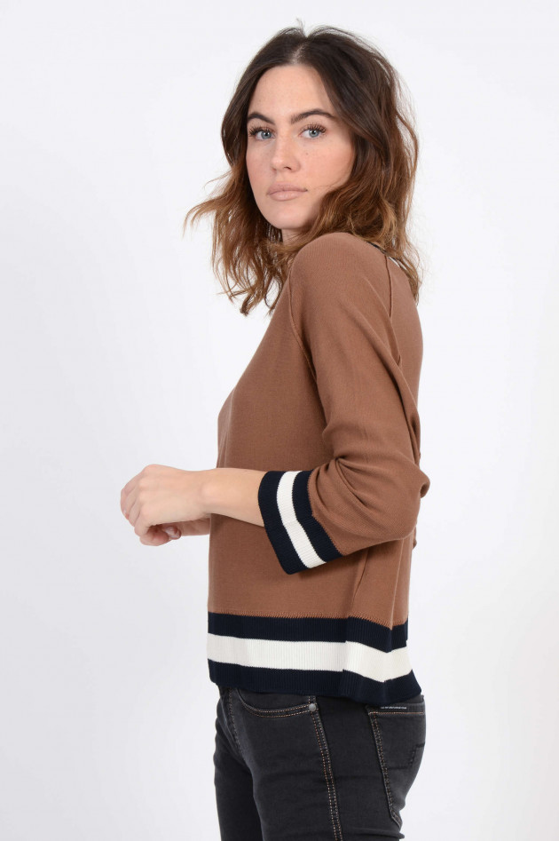 Tortona 21 Pullover mit Streifen in Cognac