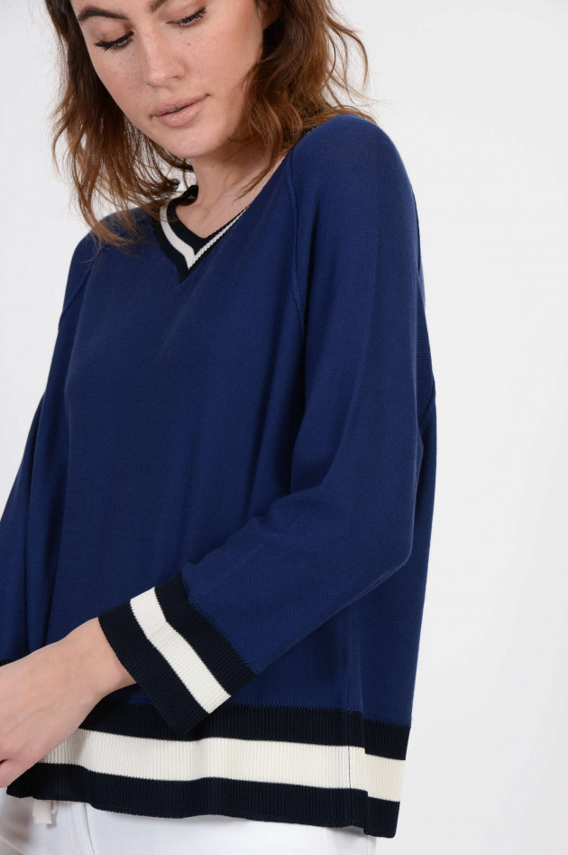 Tortona 21 Pullover mit Streifen in Navy