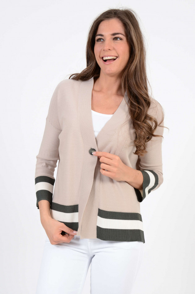 Tortona 21 Strickweste mit Streifen in Beige