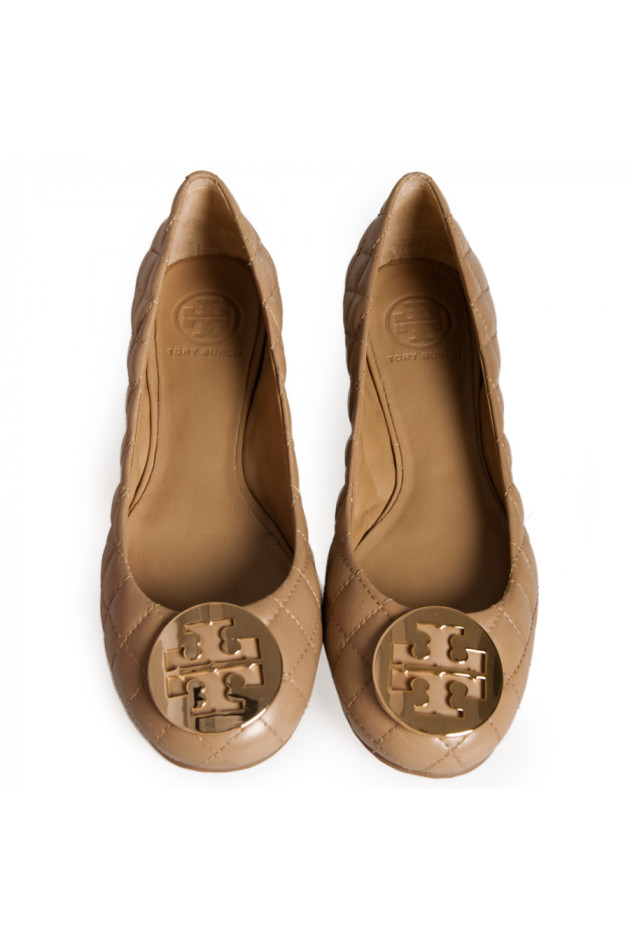 Tory Burch Ballerina Beige gesteppt