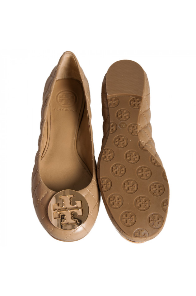 Tory Burch Ballerina Beige gesteppt
