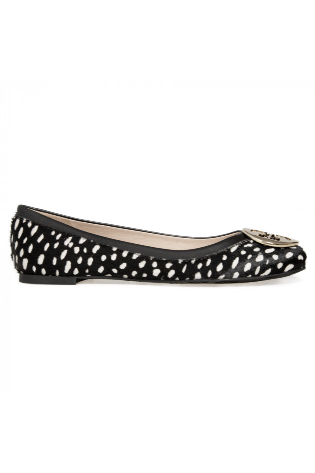 Tory Burch Ballerina Schwarz/Weiß gepunktet