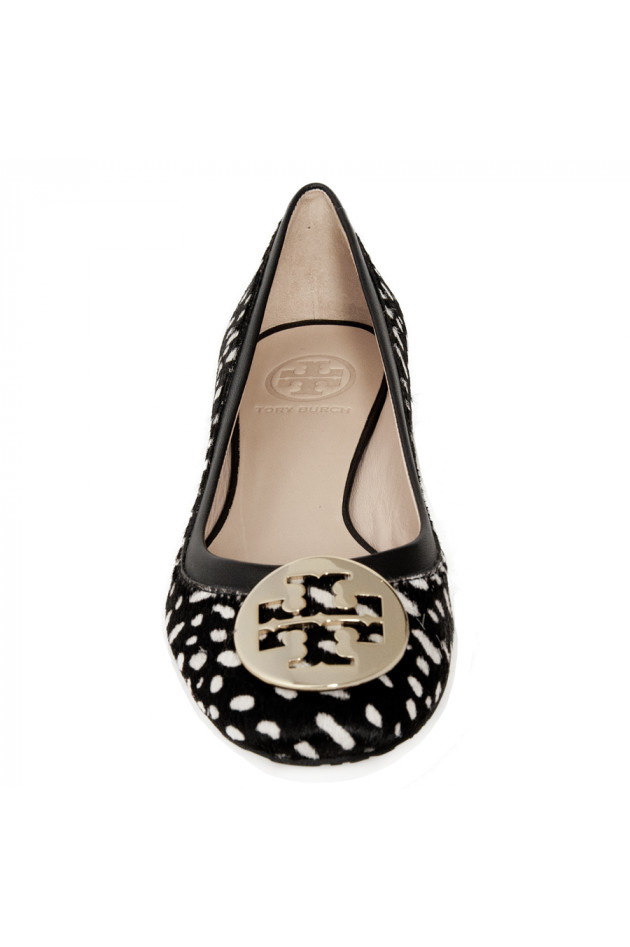 Tory Burch Ballerina Schwarz/Weiß gepunktet
