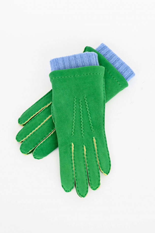 TR Handschuhe Wien Handschuhe aus Veloursleder in Grün