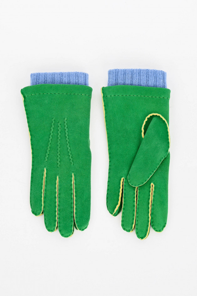 TR Handschuhe Wien Handschuhe aus Veloursleder in Grün