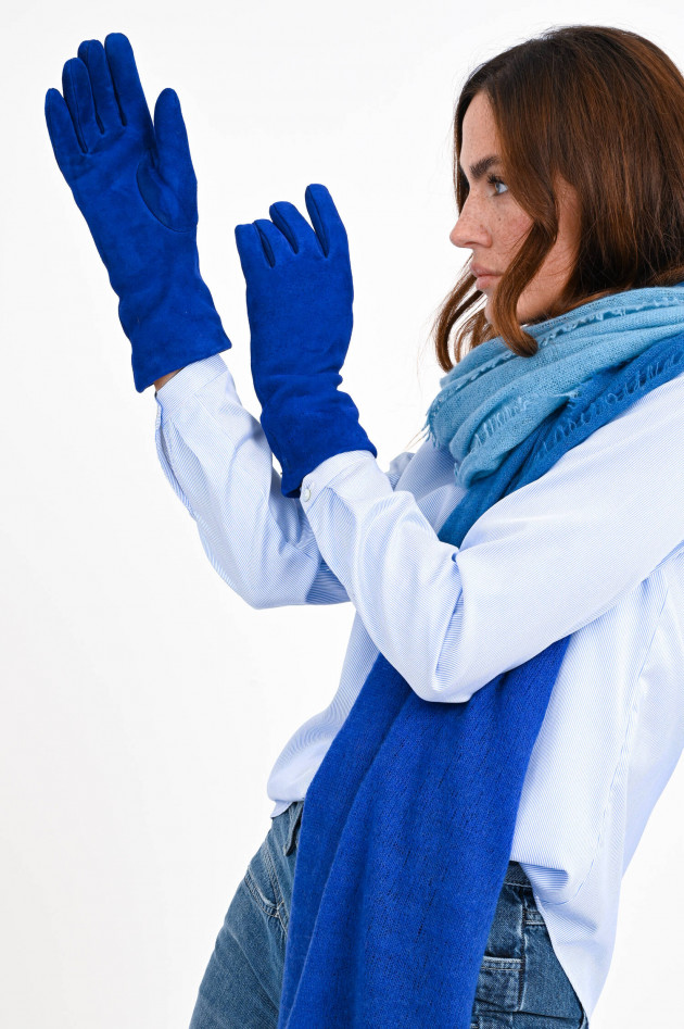 TR Handschuhe Wien Handschuhe aus weichem Veloursleder in Blau