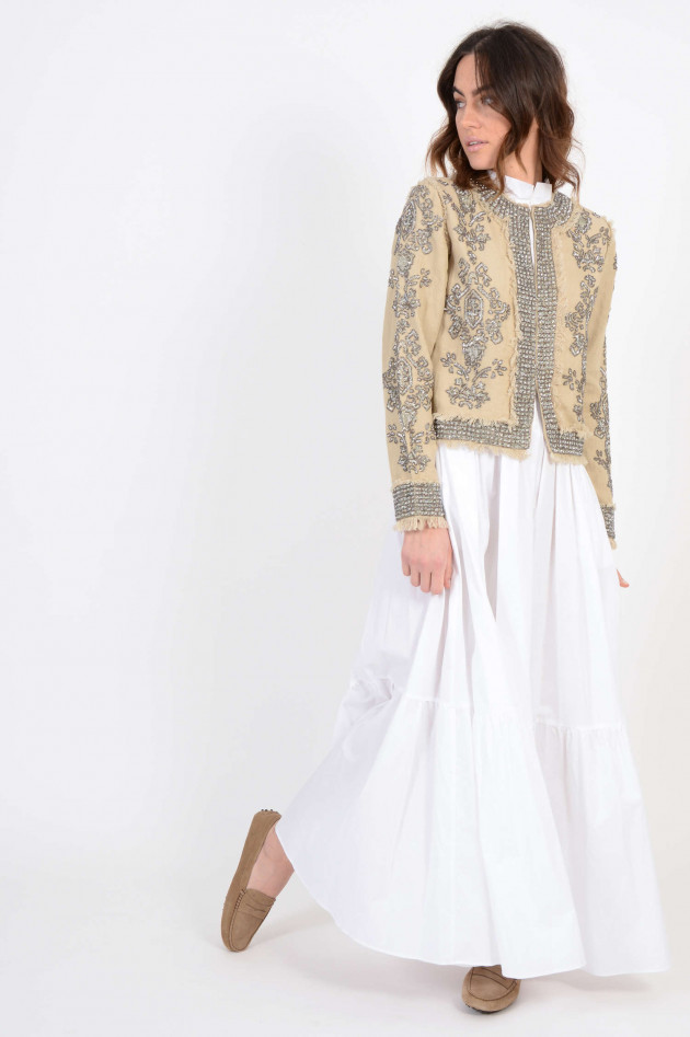 Twin Set Bestickte Jacke in Beige