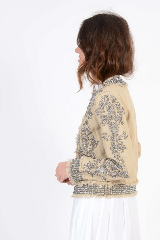 Twin Set Bestickte Jacke in Beige