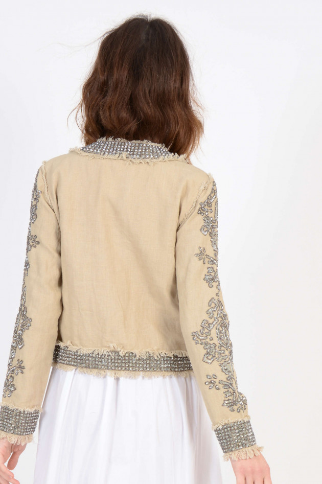 Twin Set Bestickte Jacke in Beige