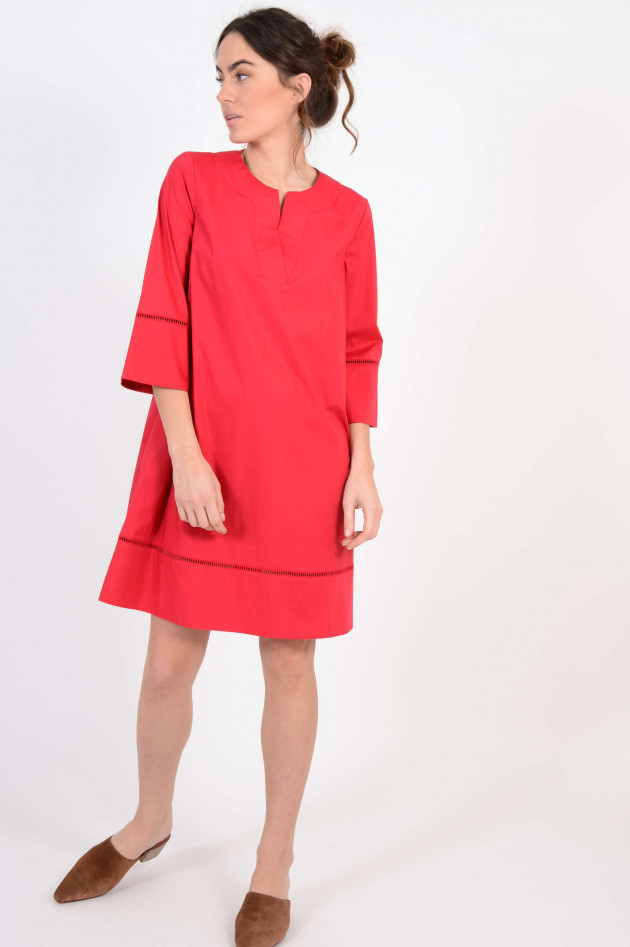 Twin Set Kleid mit Lochspitze in Rot