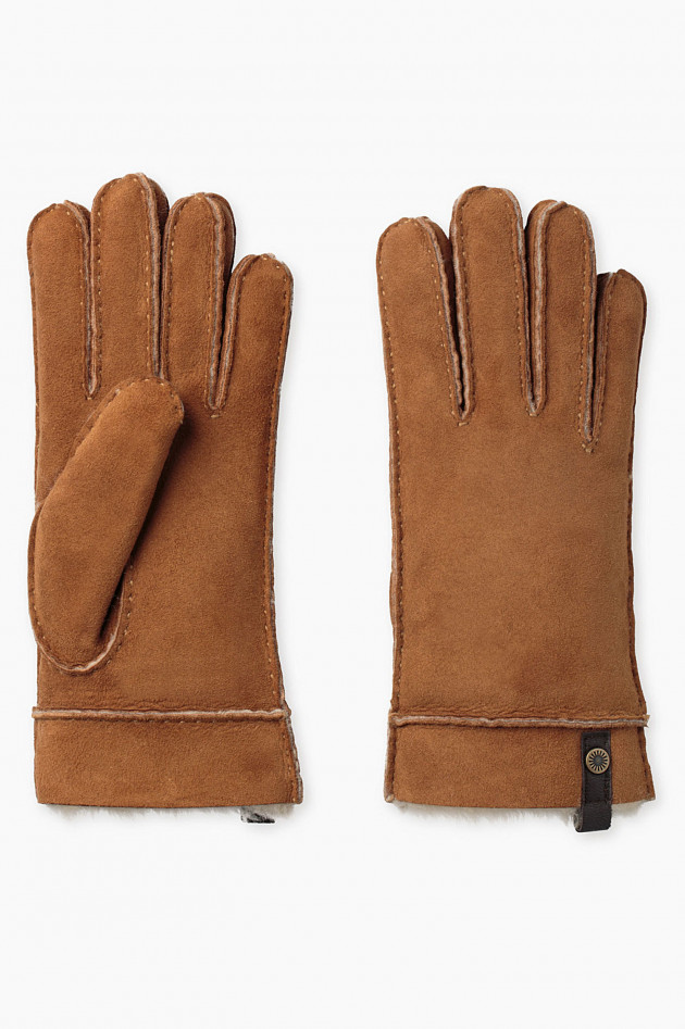 UGG Handschuhe aus Lammfell in Chestnut