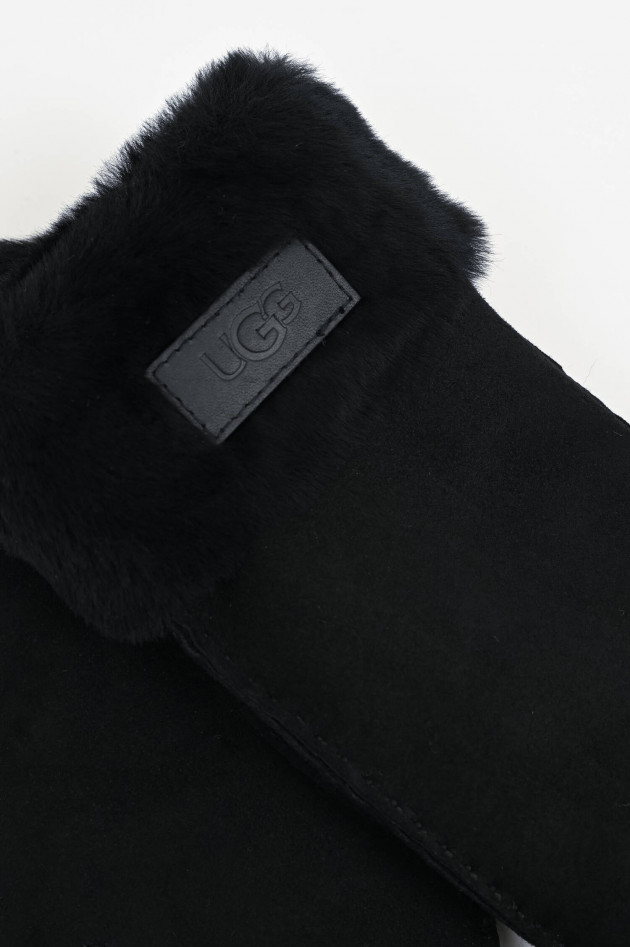 UGG Lammfell-Handschuhe TURN CUFF in Schwarz